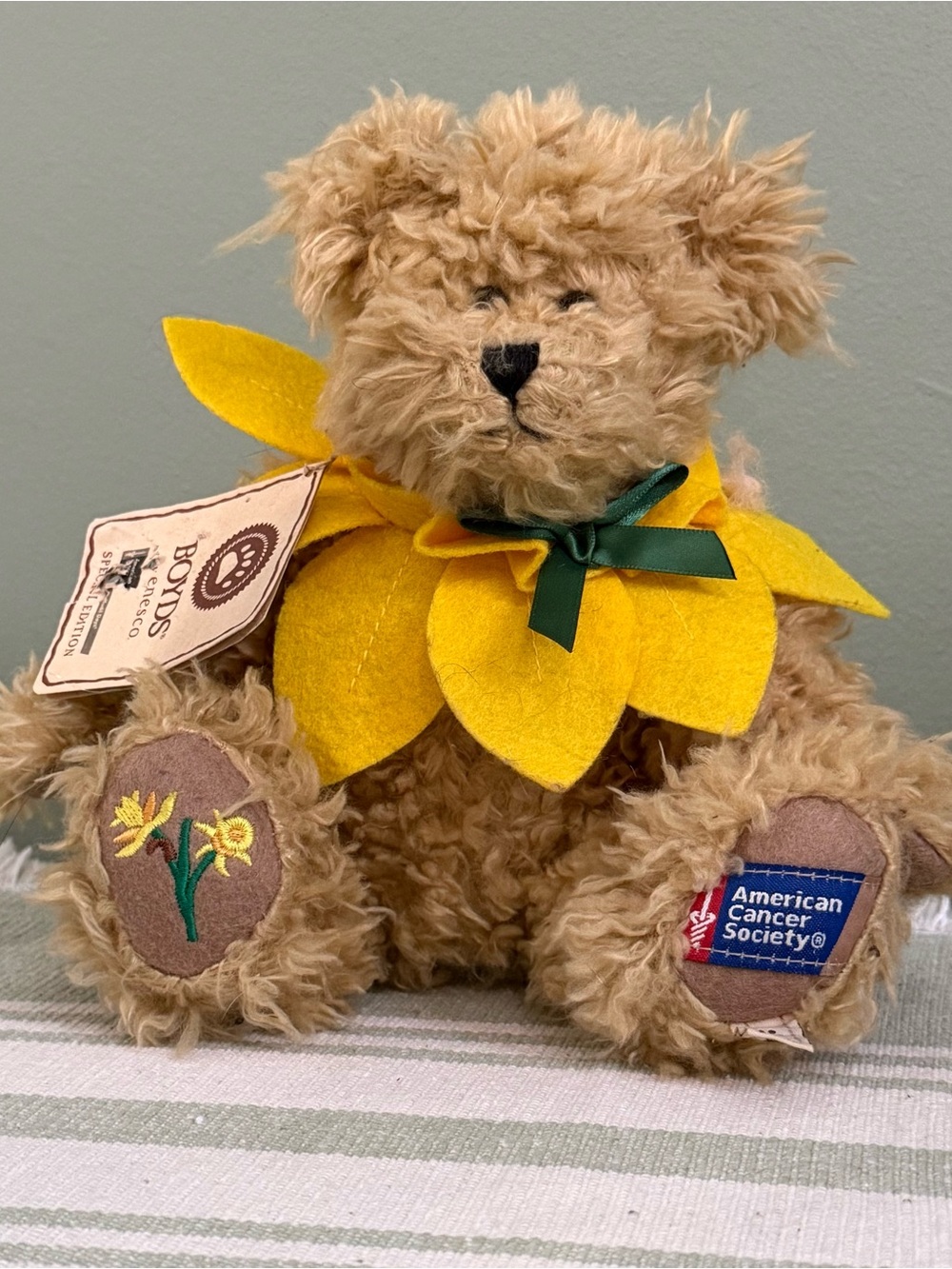 American Cancer Society Gold Daisy Plush Bear - Boyd’s Bear collection